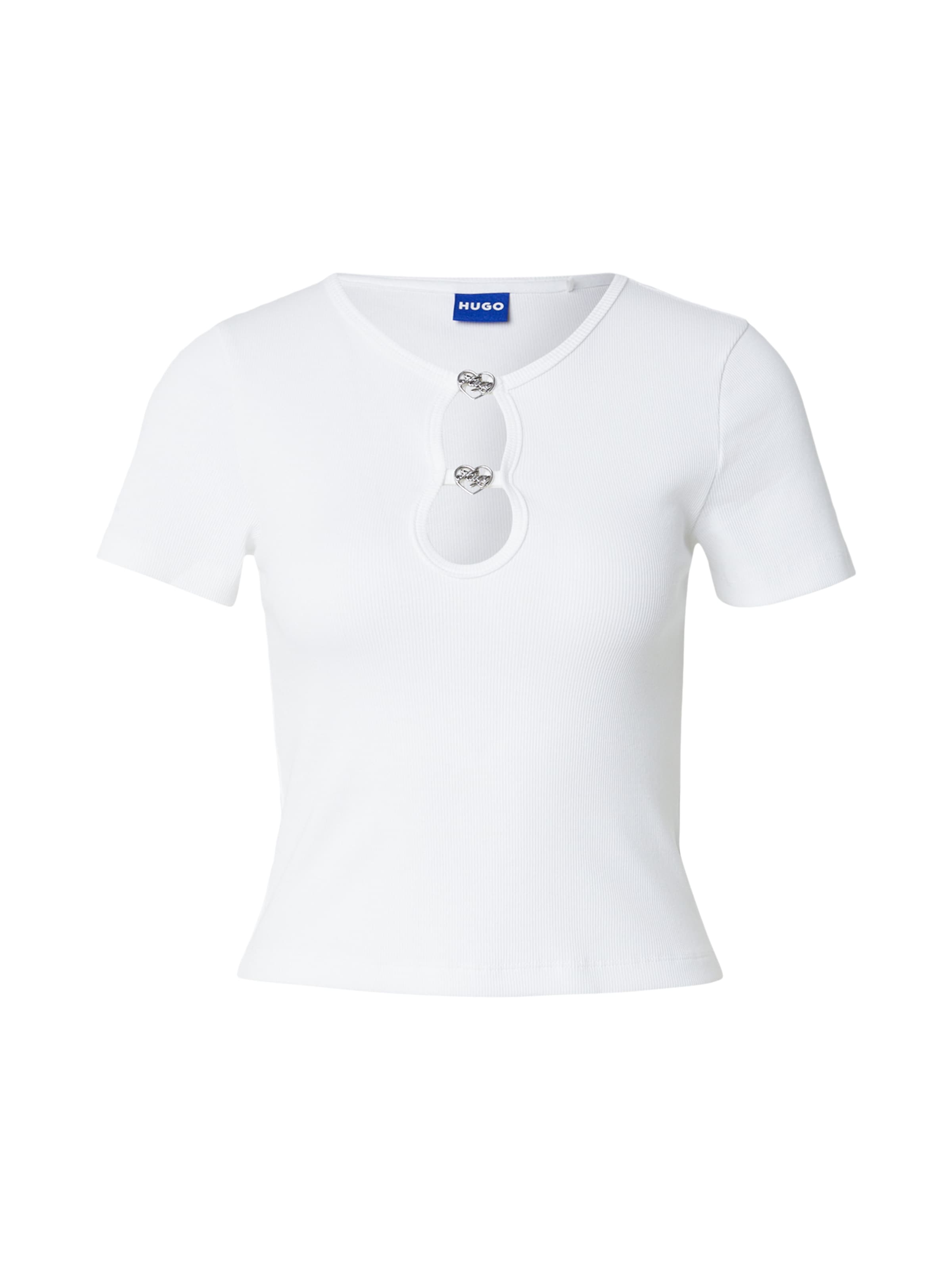 HUGO Póló 'Diheart_B' - fehér: elől