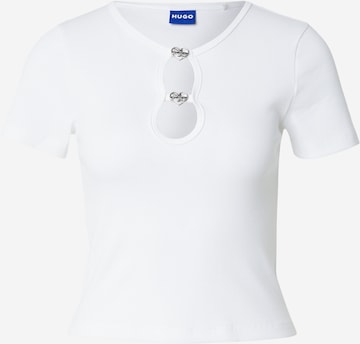 HUGO Majica 'Diheart_B' | bela barva: sprednja stran