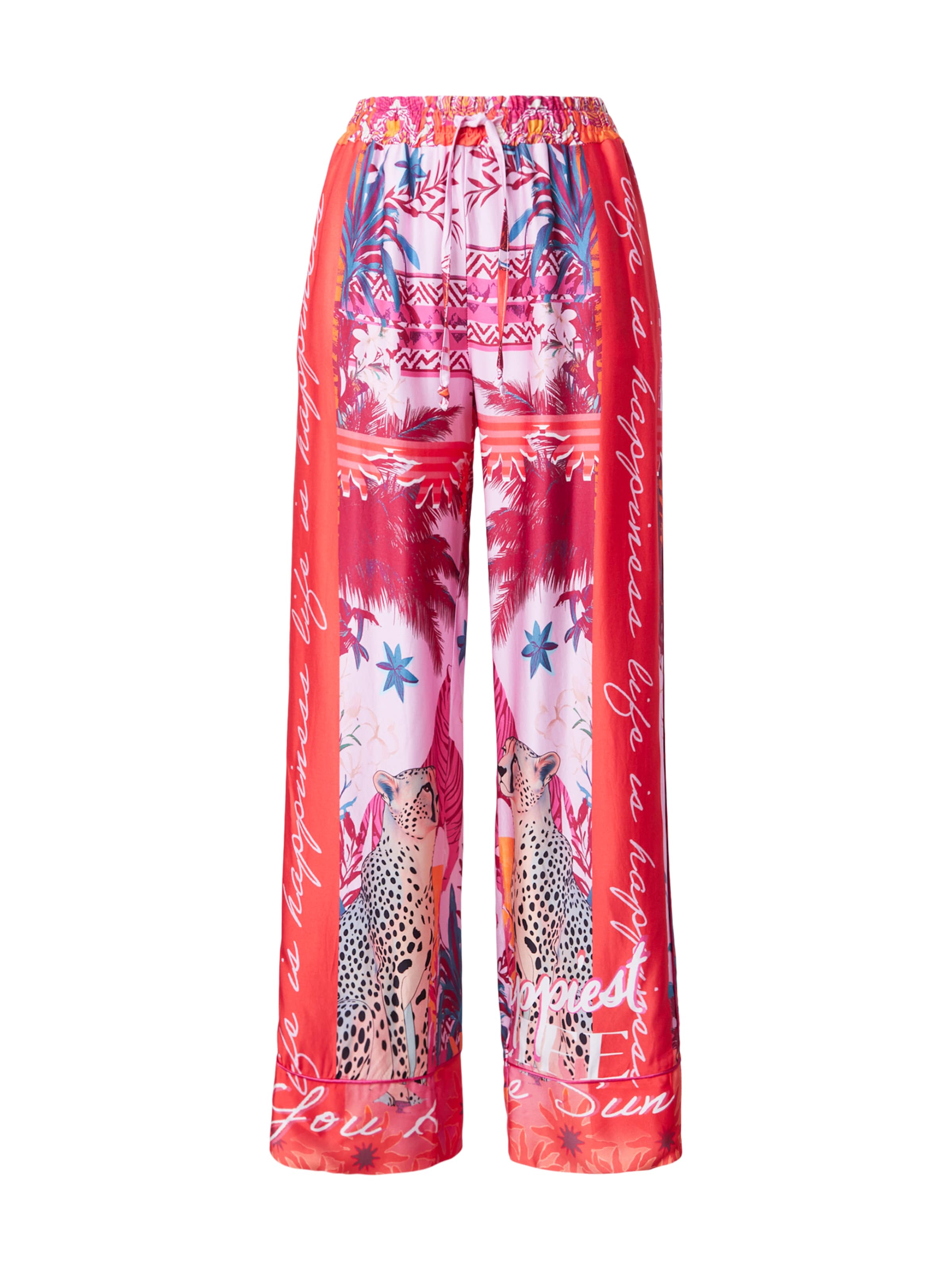 Wide leg Pantaloni 'Tiger Heart' di miss goodlife in rosso: frontale