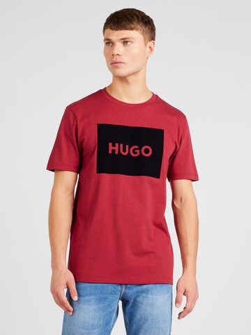 T-Shirt 'Dulive_V' HUGO en rouge : devant