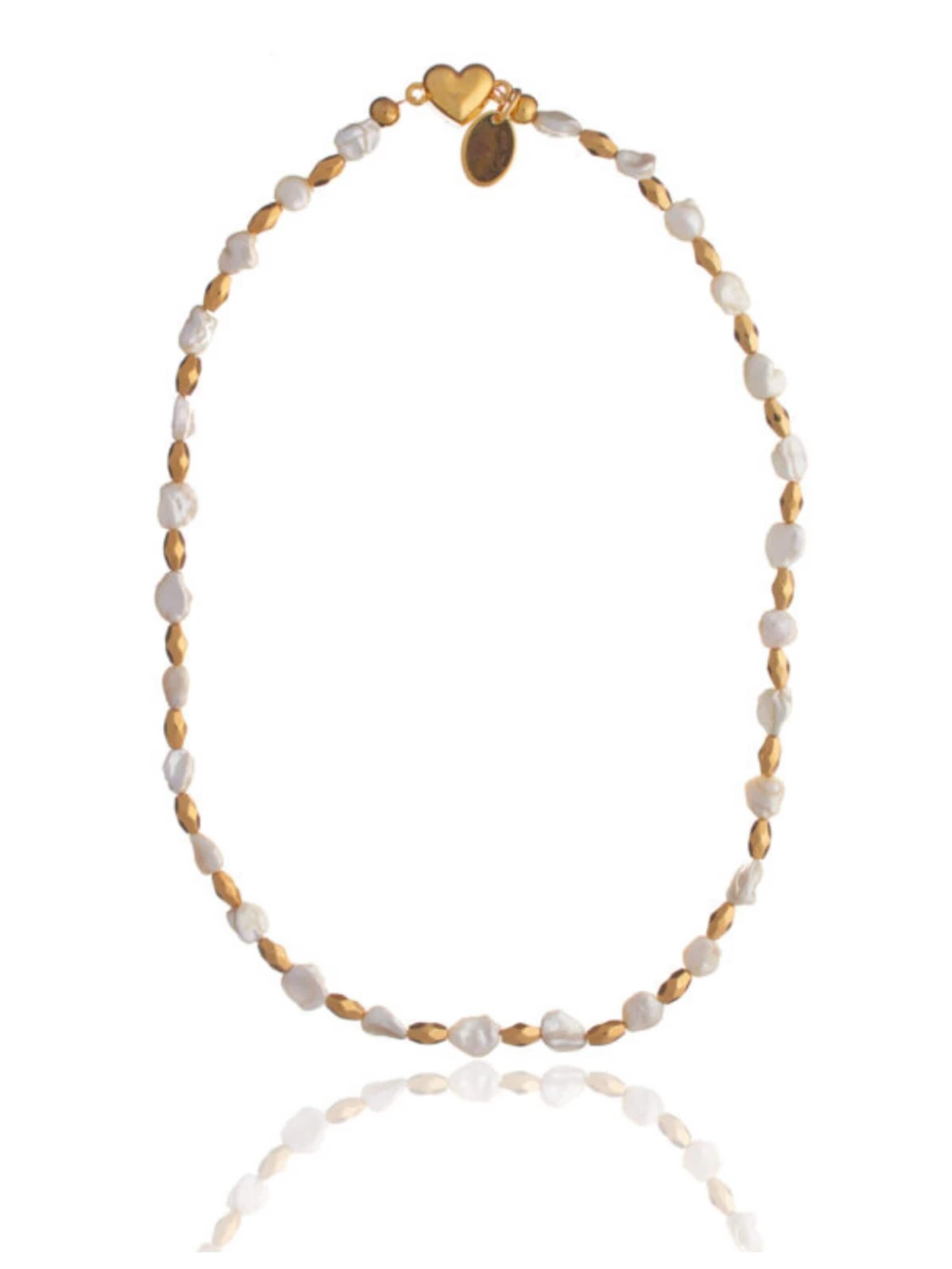THE GEM STORIES JEWELRY Halsband 'Mother of Pearls Necklace' i vit: framsida