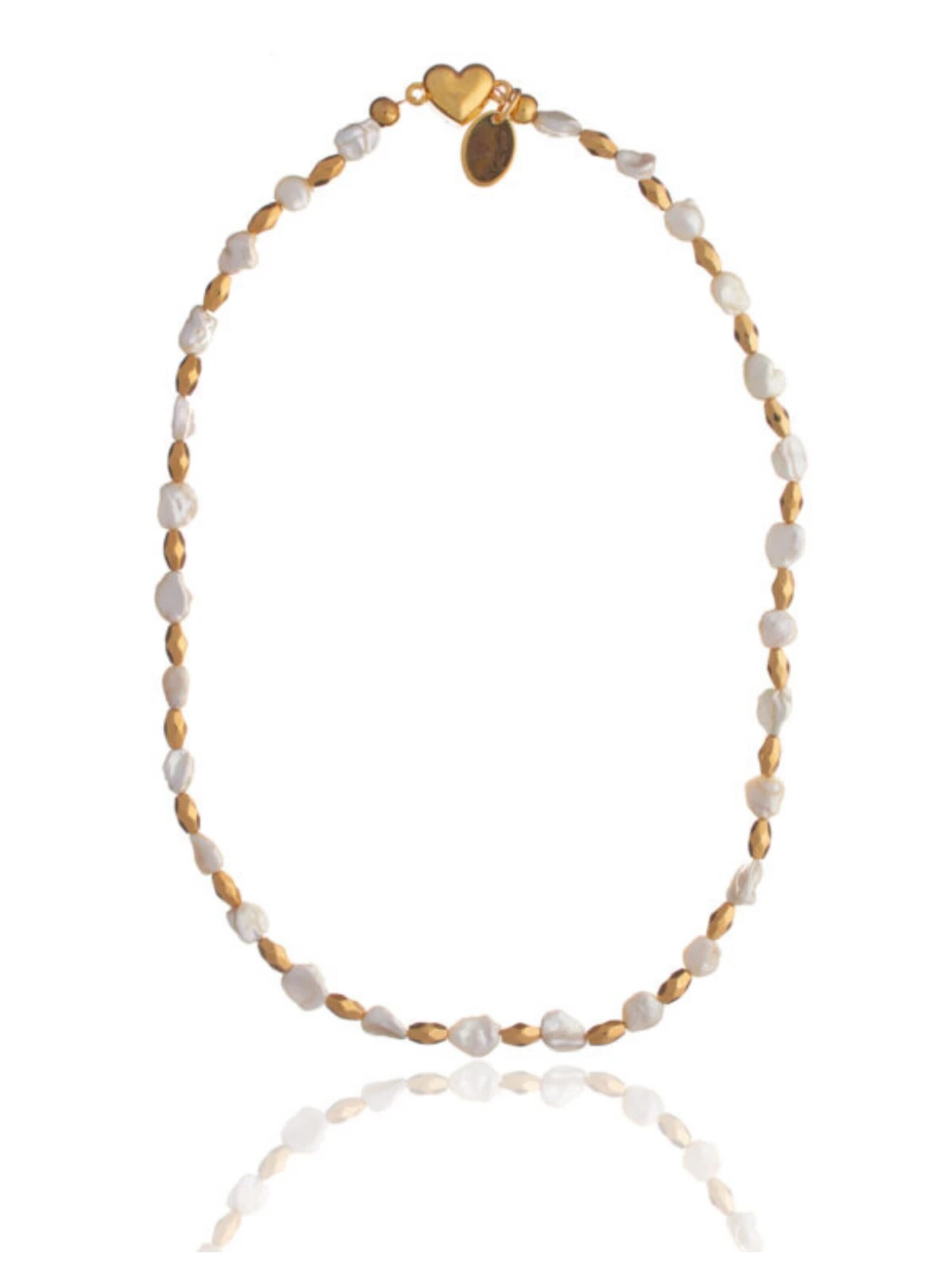 THE GEM STORIES JEWELRY Halsband 'Mother of Pearls Necklace' i vit: framsida
