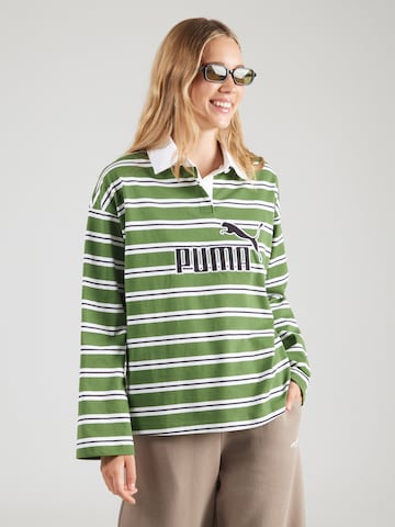PUMA Koszulka oversize 'Essentials Elevated No.1' w kolorze zielony: przód
