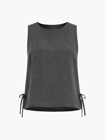 Top 'Rosie' di AmourLinen in grigio: frontale