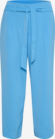 SAINT TROPEZ Regular Bandplooibroek 'Andrea' in Blauw: voorkant