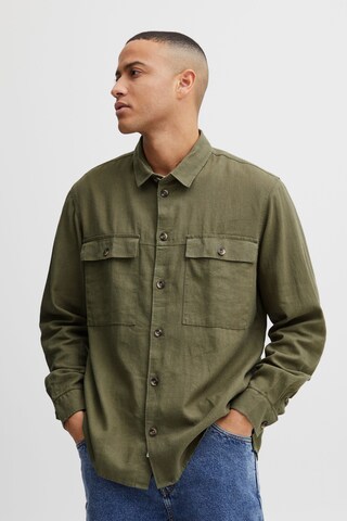 !Solid Comfort fit Button Up Shirt 'Sdalan' in Green: front