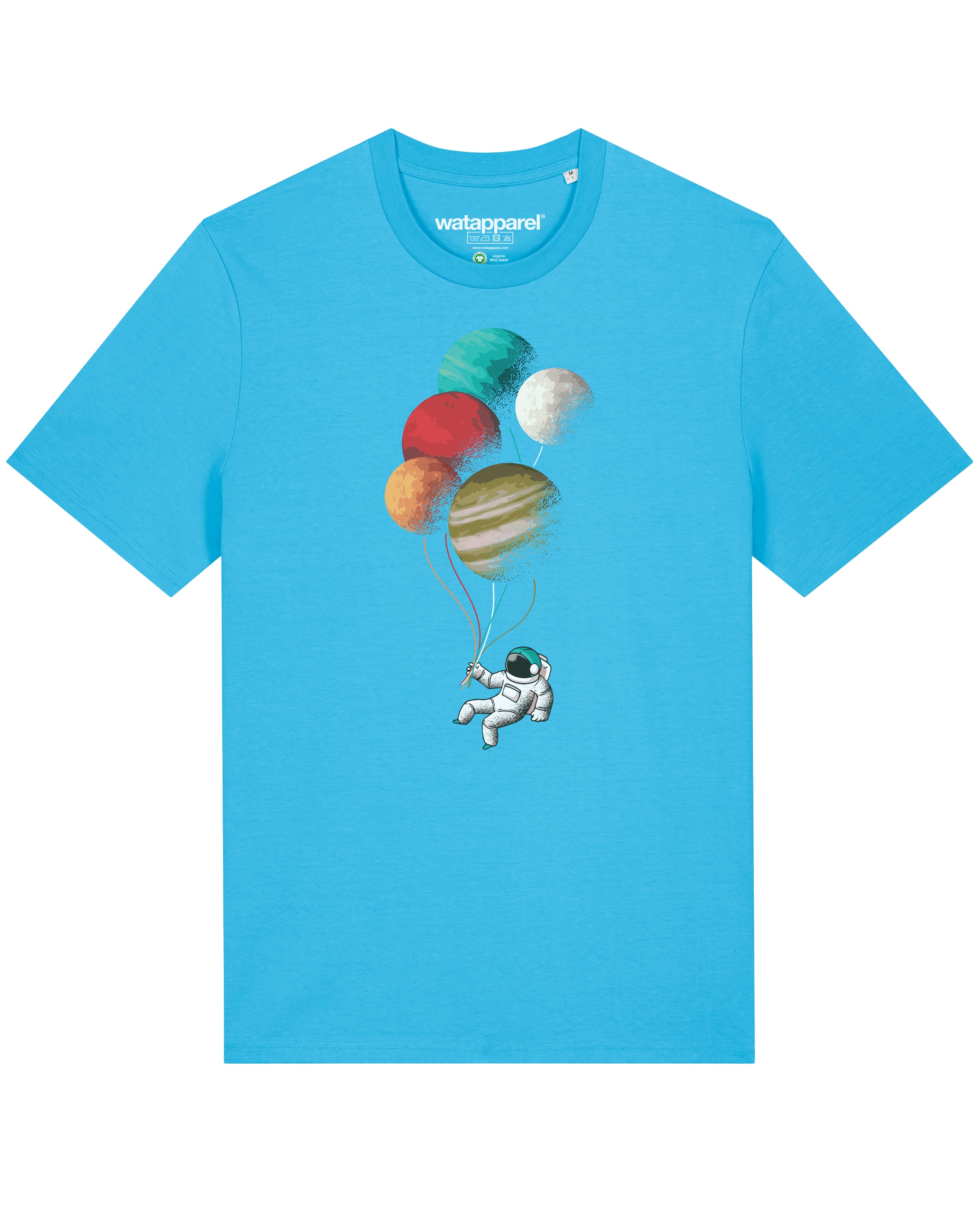 Maglietta 'Balloon Spaceman' di Watapparel in blu: frontale