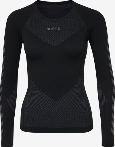 Hummel T-shirt fonctionnel en gris basalte / noir, Vue avec produit