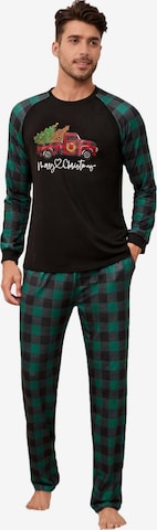 KoJooin Pajamas long 'Herren Pyjama‑Set Zweiteilig Langarm Karo‑Muster Weihnachten Homewear Schlafanzug' in Green: front