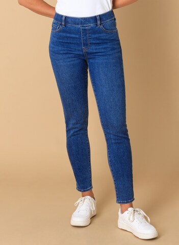 BASE LEVEL Skinny Jeggings in Blue: front