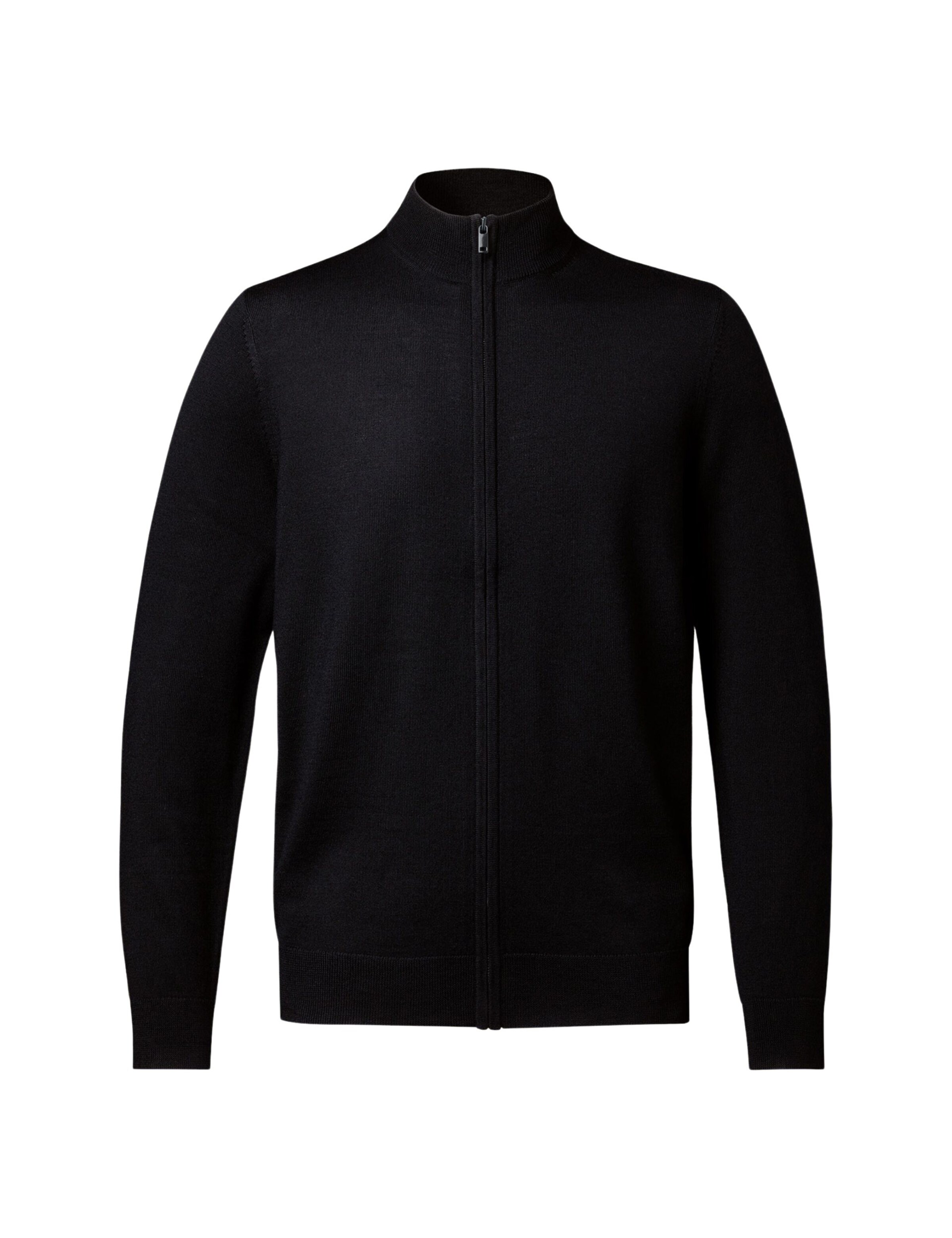 Charles Tyrwhitt Knit Cardigan in Black: front
