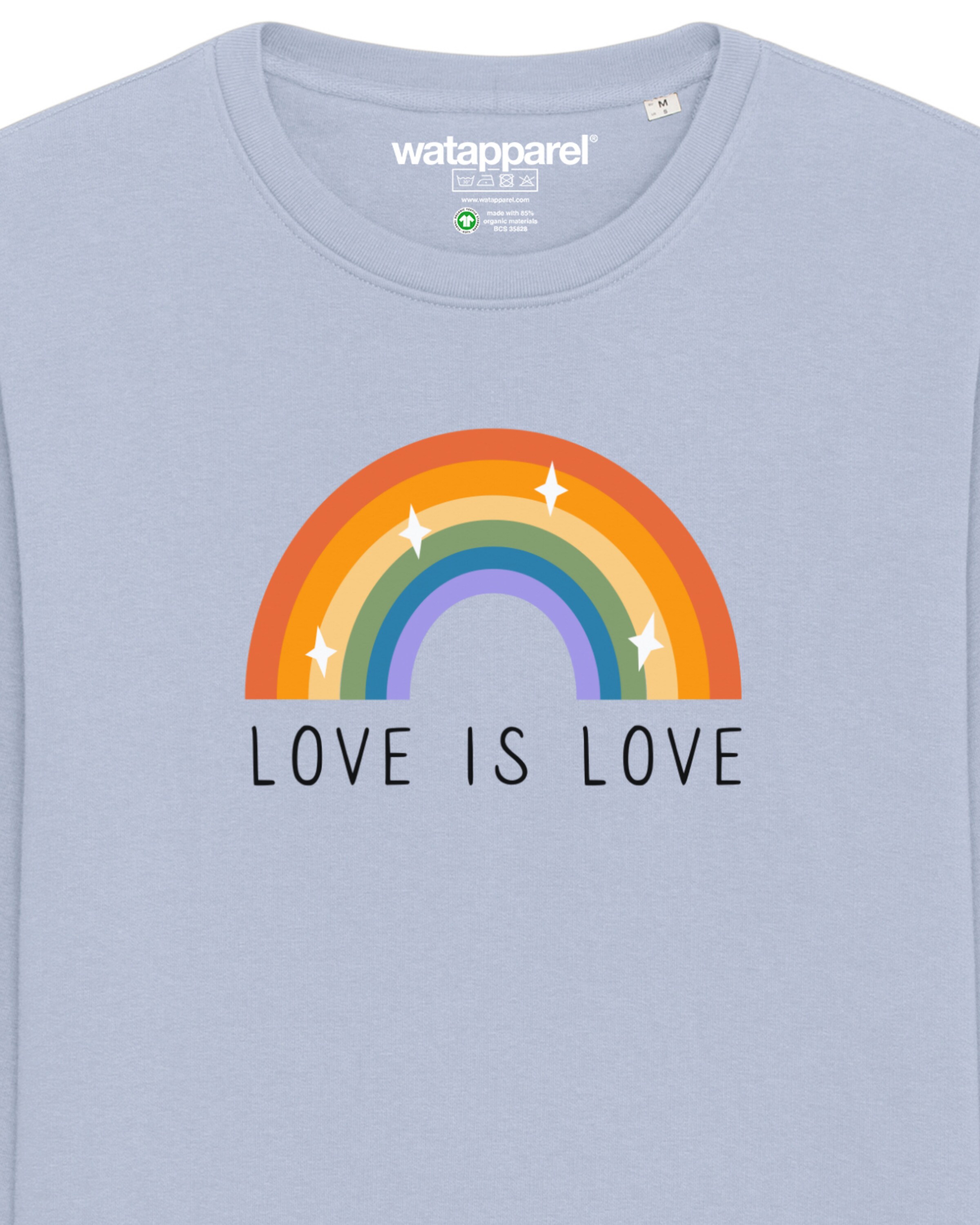 Watapparel Sweatshirt ' Love is Love ' in Blauw