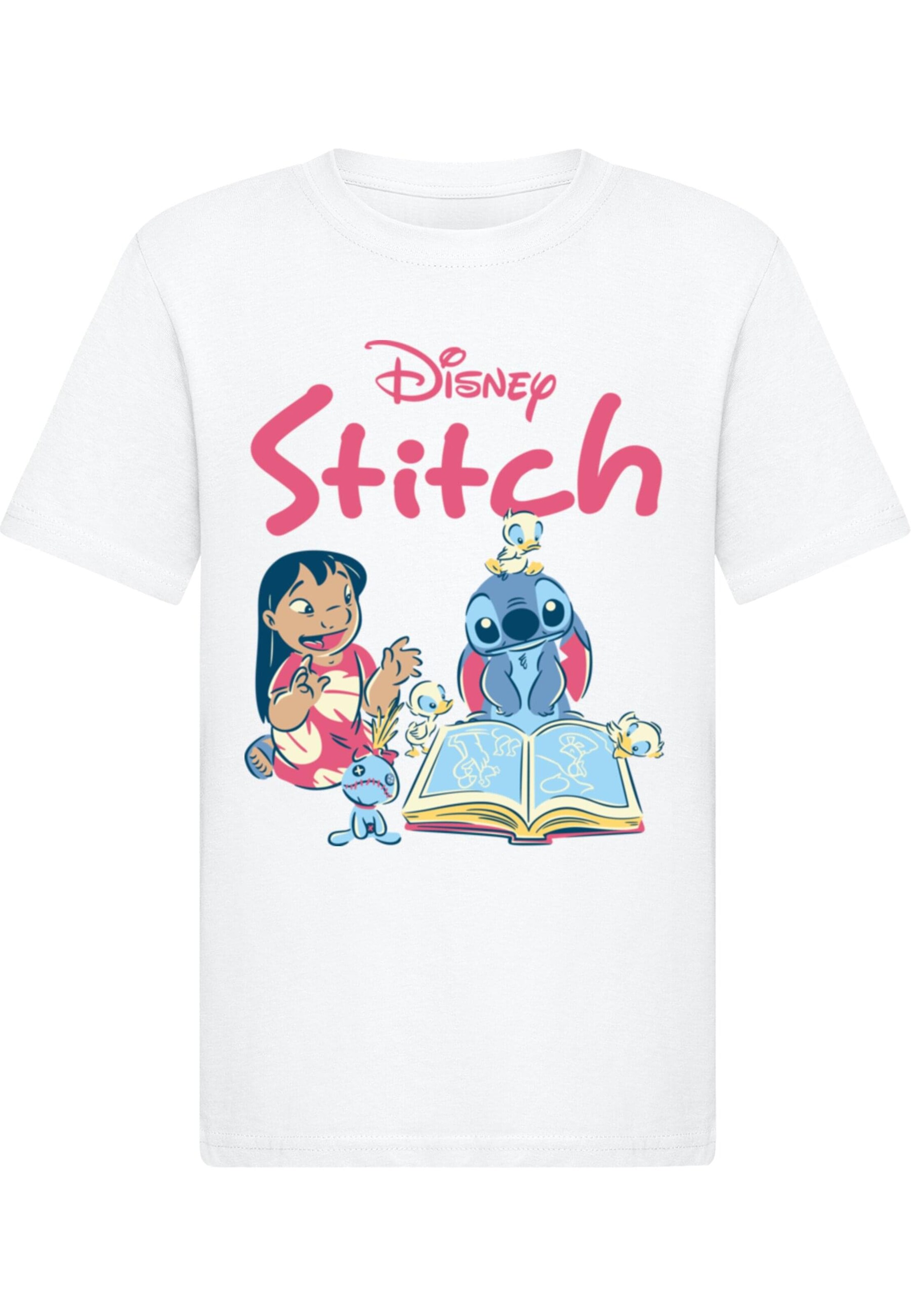 Merchcode Shirt 'Lilo & Stitch Reading Time' in White: front