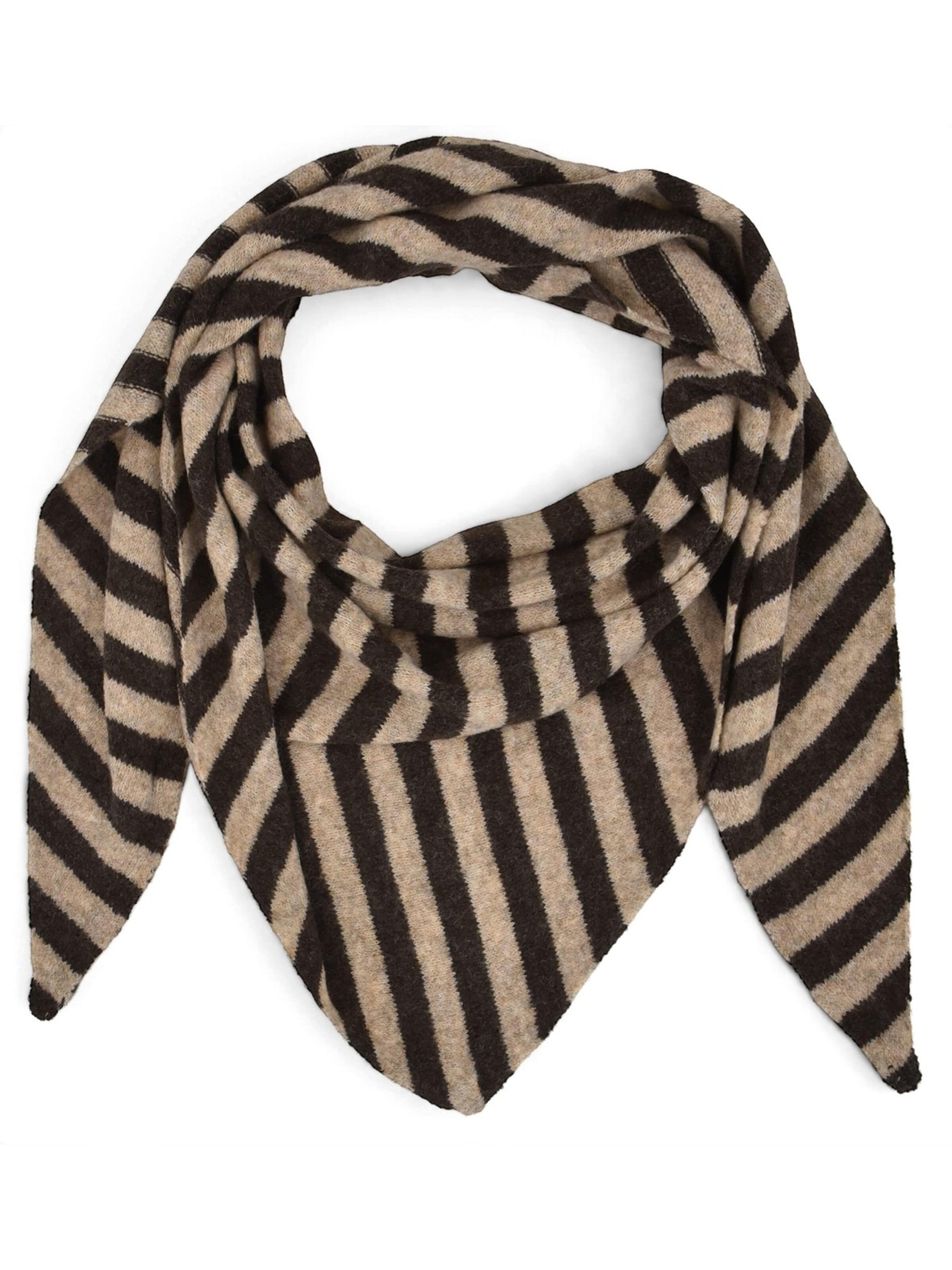styleBREAKER Tuch 'Strick Dreieckstuch mit Streifen Muster'‌‌‌‌‌‌‌ in One Size in dunkelbraun, Produktansicht