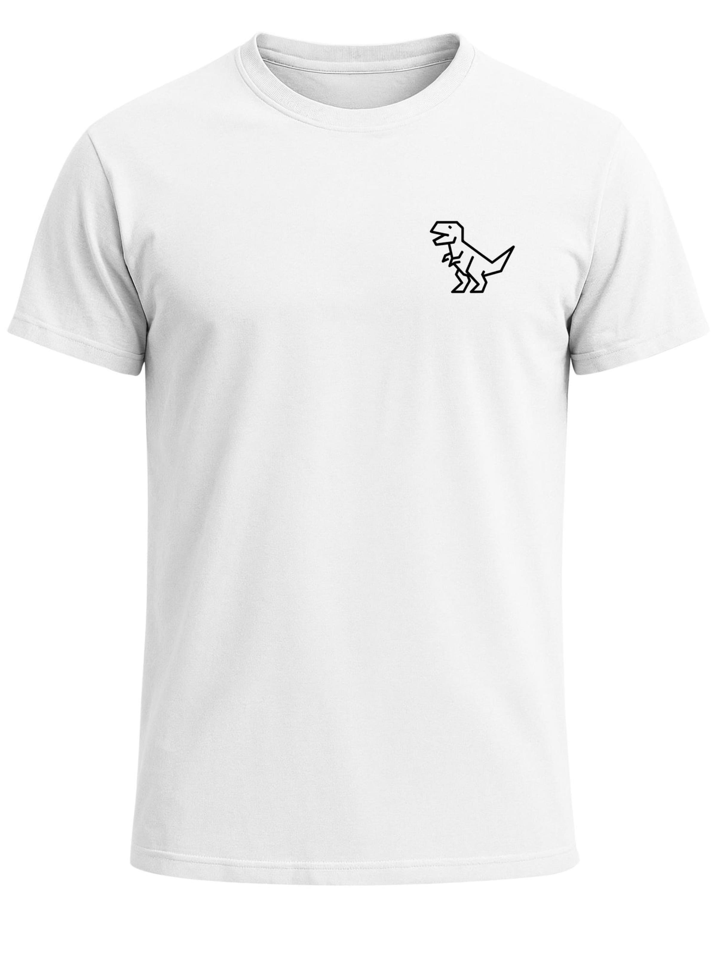 Neverless Shirt 'Polygon T-Rex' in White: front