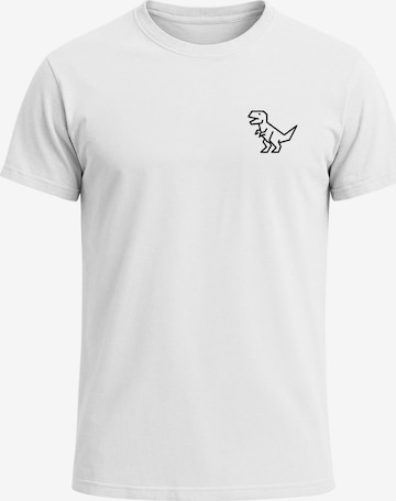 Neverless Shirt 'Polygon T-Rex' in White: front