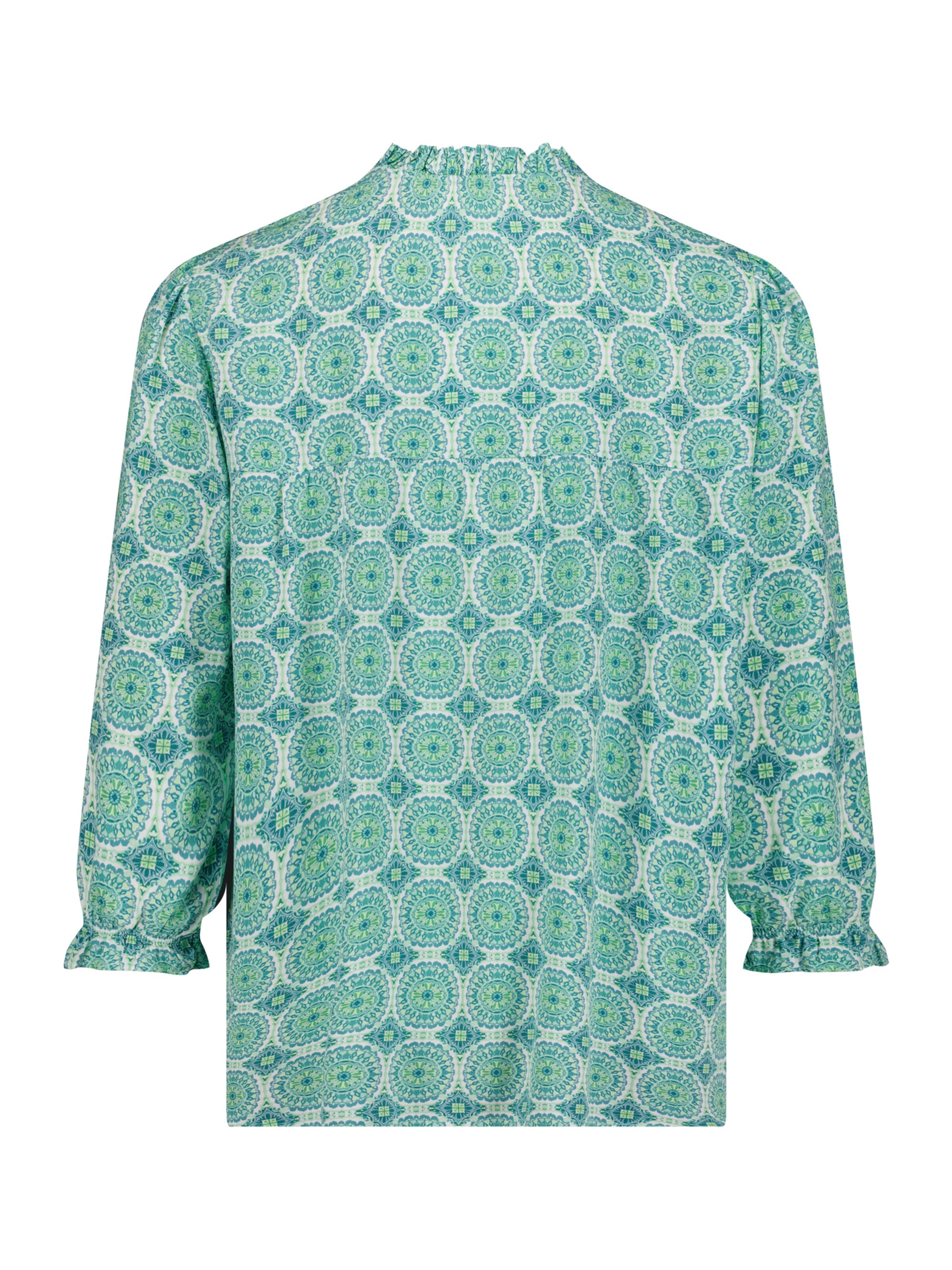 Cartoon Casual-Bluse mit Raffung in Grün