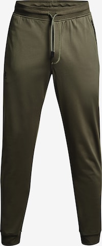 UNDER ARMOUR Tapered Workout Pants in Green: front