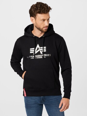 ALPHA INDUSTRIES Regular Fit Sweatshirt in Schwarz: Vorderseite