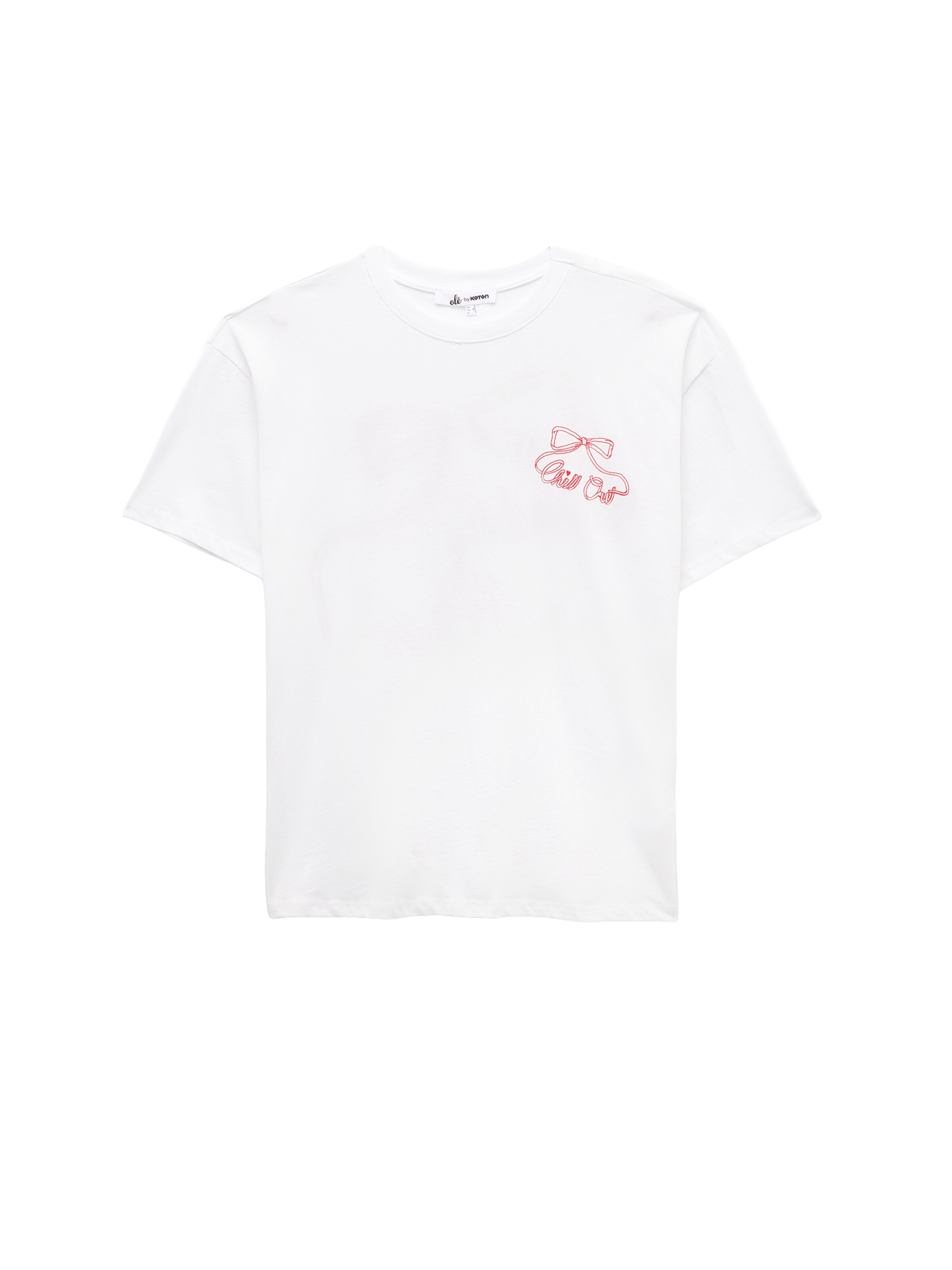 Koton T-Shirt in rot / naturweiß, Produktansicht