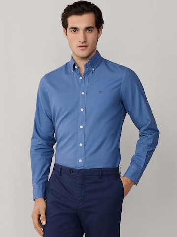 Hackett London Regular fit Overhemd in Blauw: voorkant