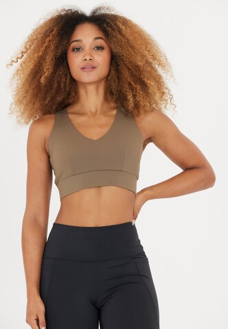 Athlecia Medium Support Sports Bra 'Dilraba' in Brown: front