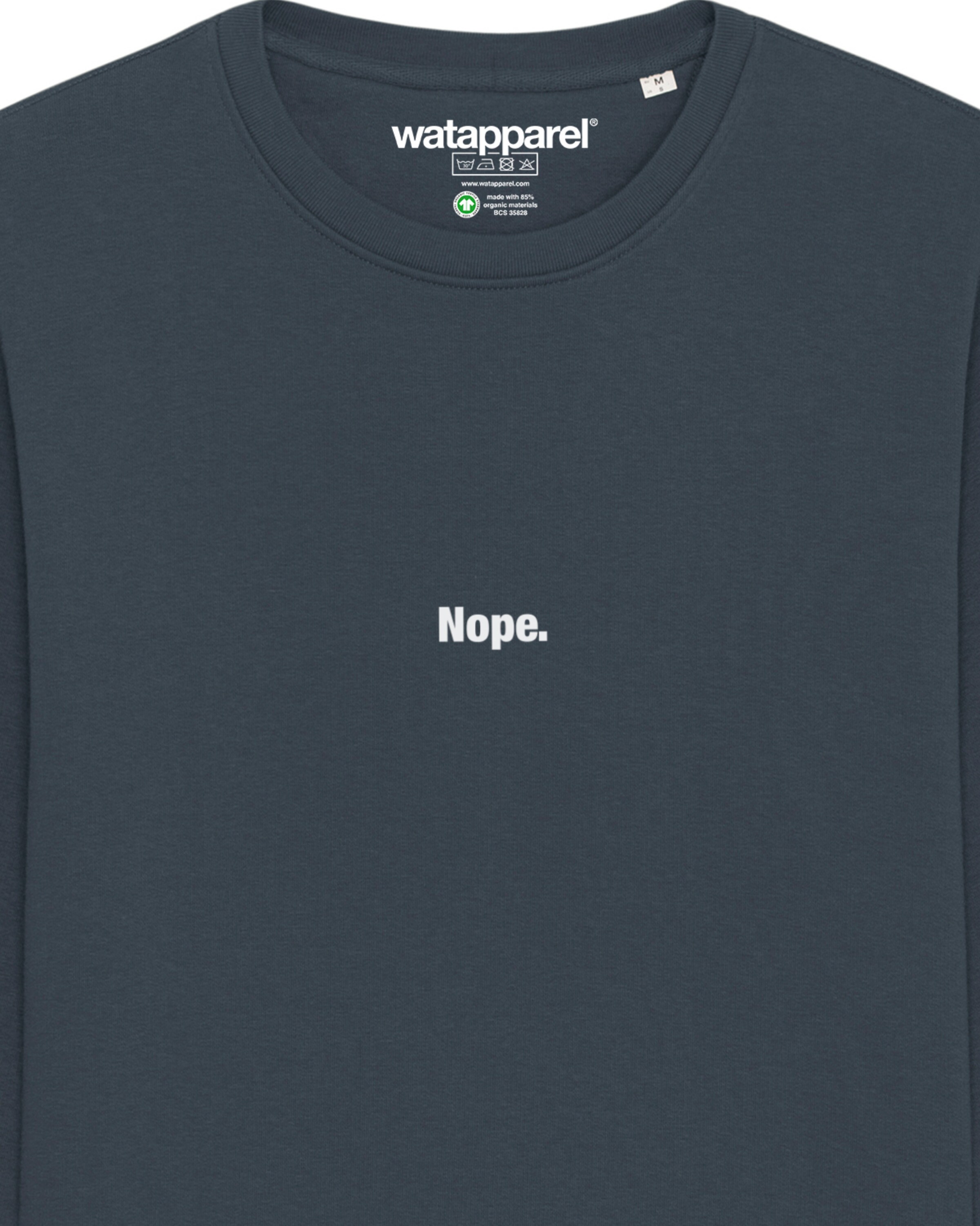 Sweat-shirt ' Nope ' Watapparel en gris