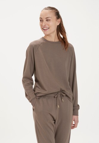 Athlecia Athletic Sweater in Brown: front