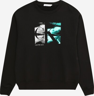 Calvin Klein Jeans Sweatshirt 'SERENITY' in grau / jade / schwarz, Produktansicht