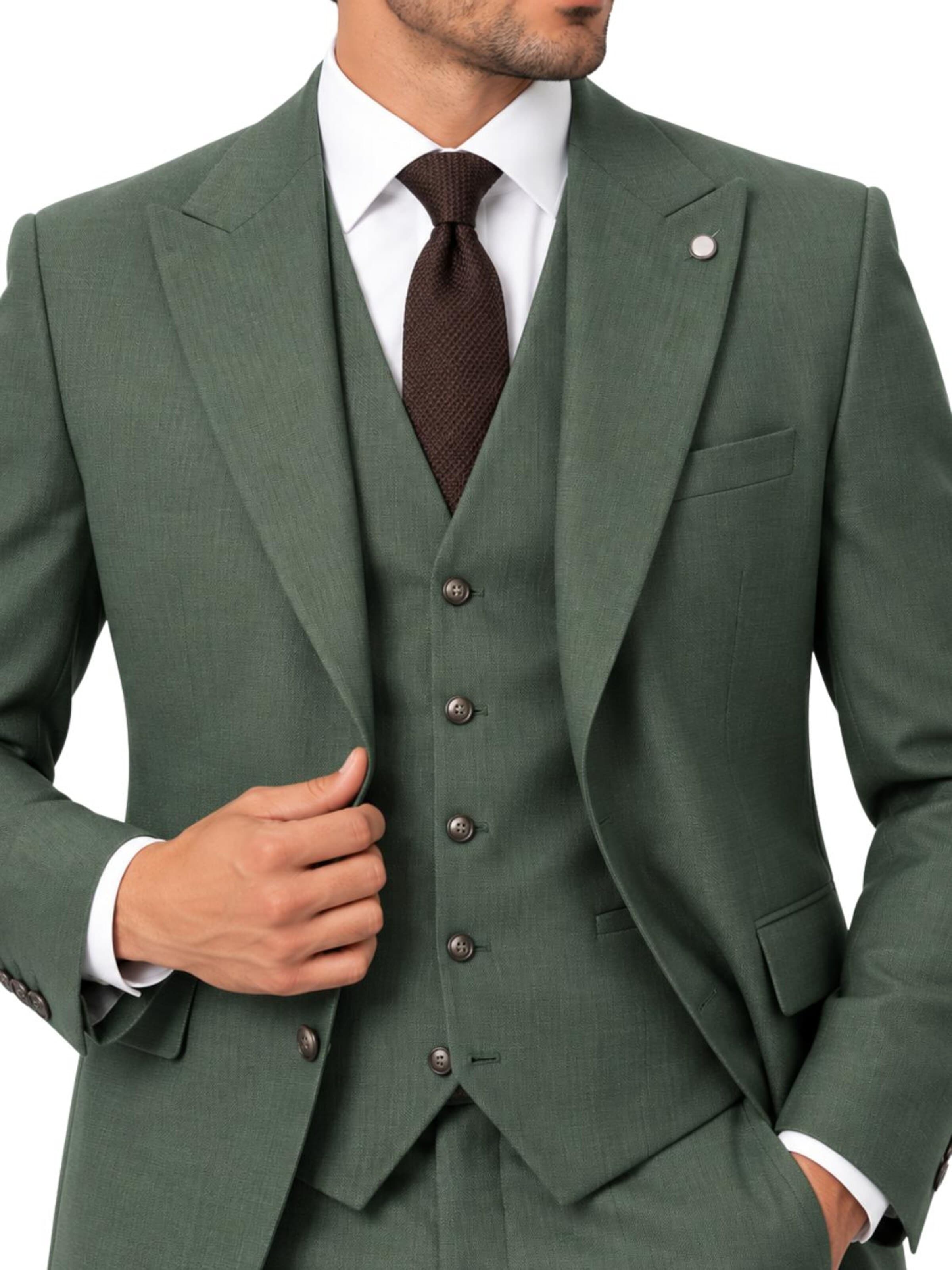 Guild Slim fit Suit 'Slim fit Business Anzug' in Green