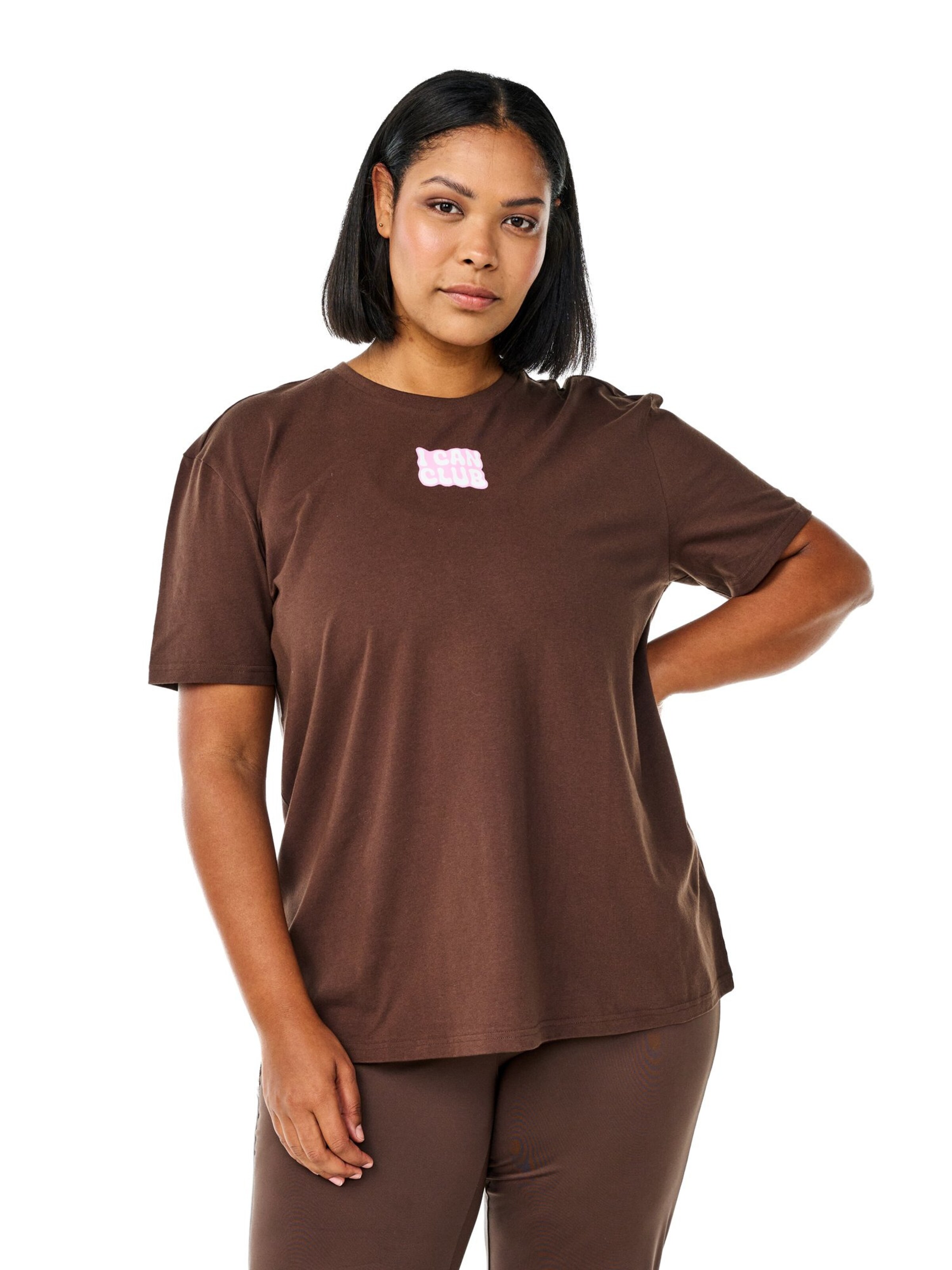 Active by Zizzi T-Shirt 'Cenja' in Braun