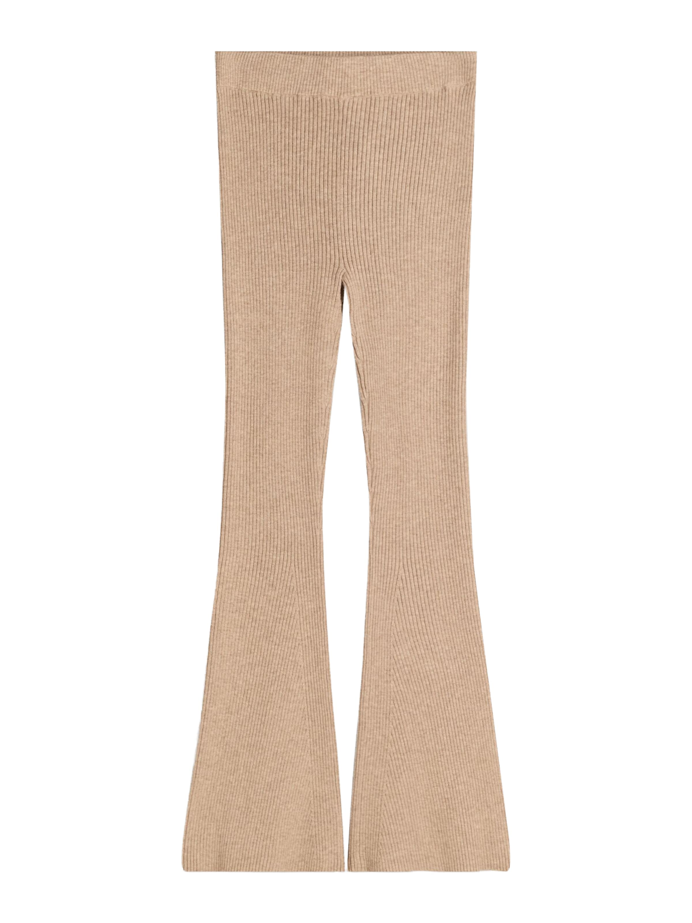 Bershka Flared Broek in Beige: voorkant