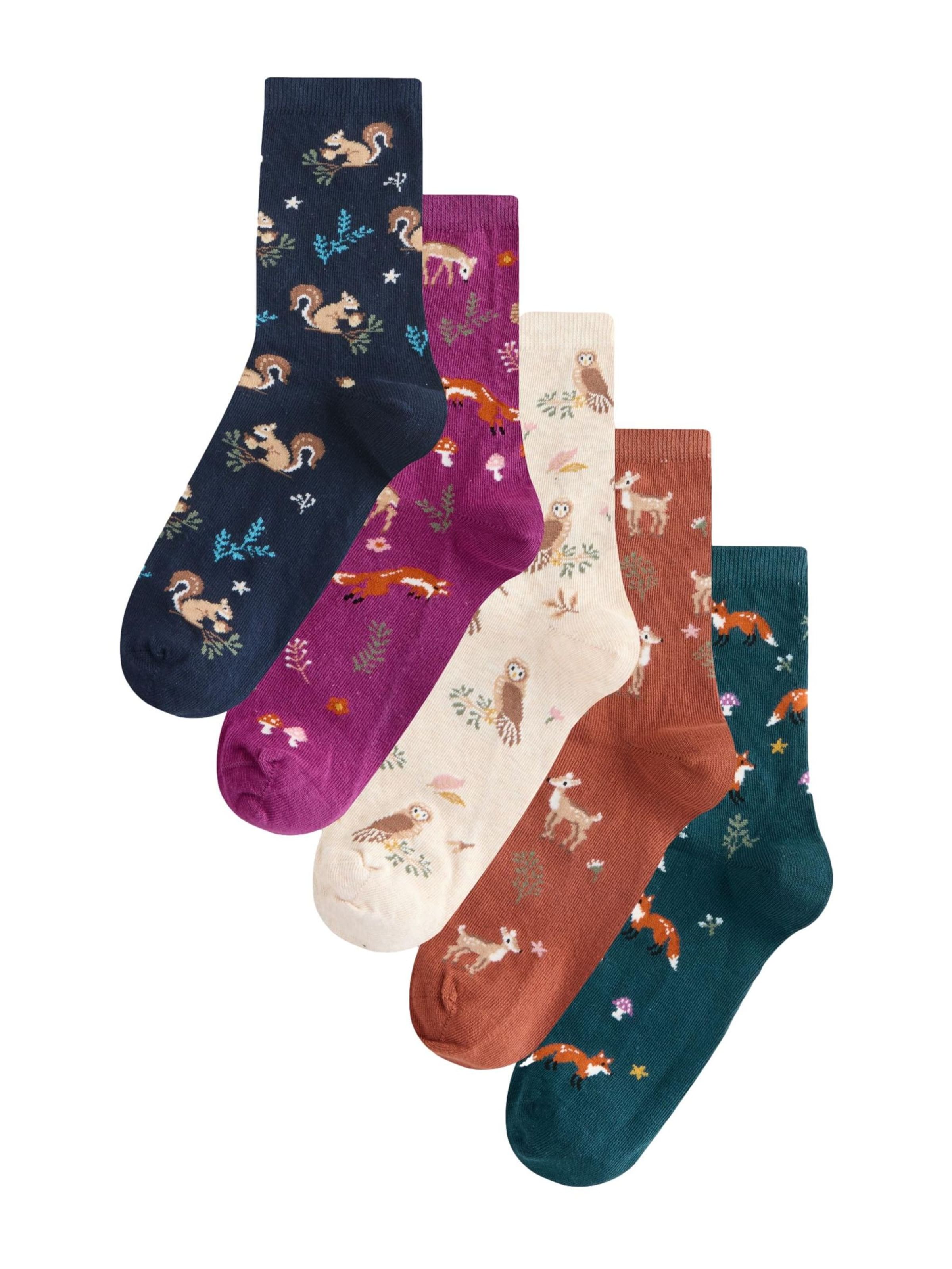 Next Socks in 36-41 in Navy / Dark green / Dark purple / Orange, Item view