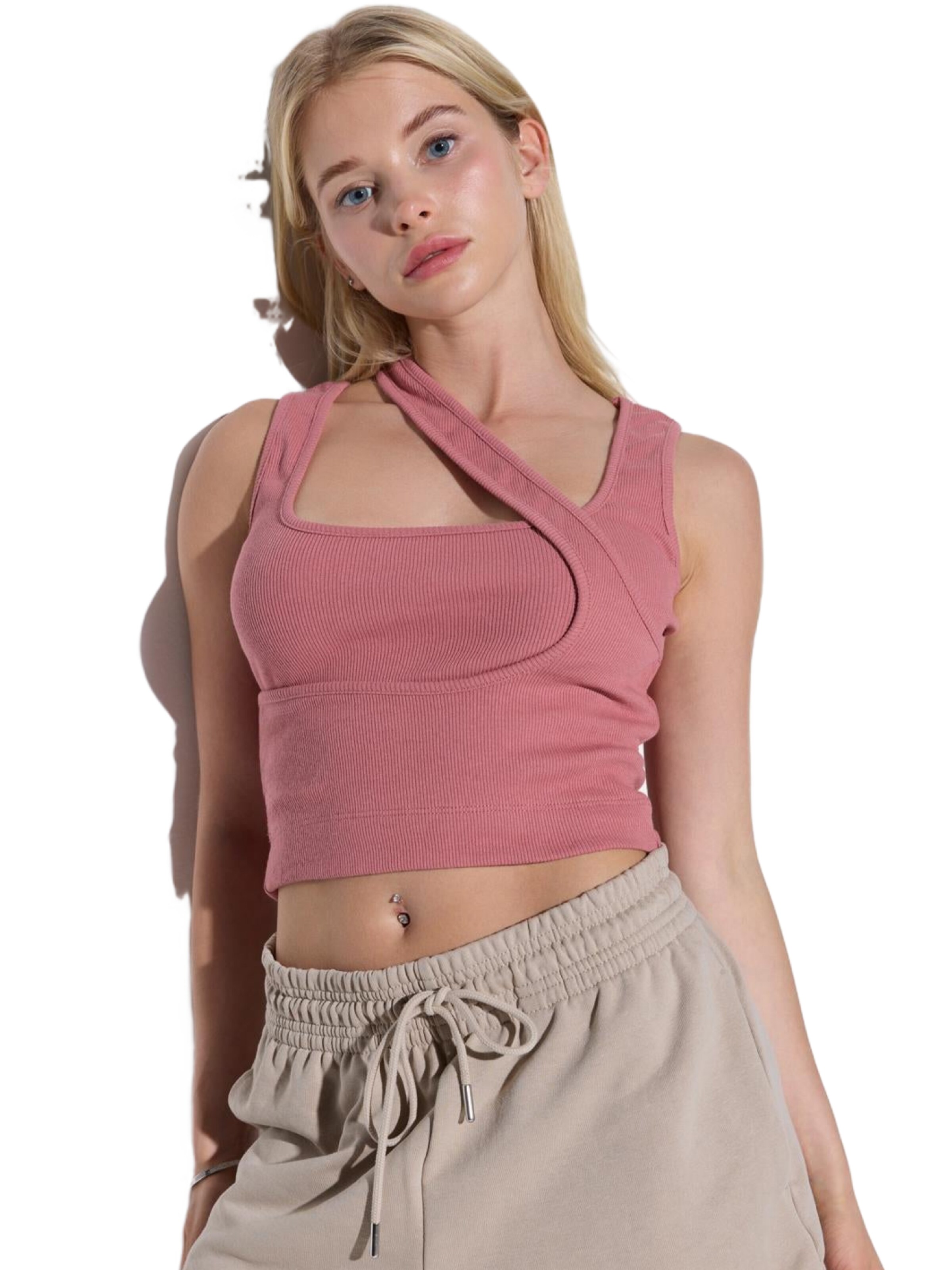 No Matter What Top in Roze: voorkant