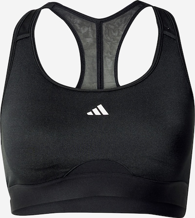 ADIDAS PERFORMANCE Sports bra 'Powerreact Medium-Support' in Black / White, Item view