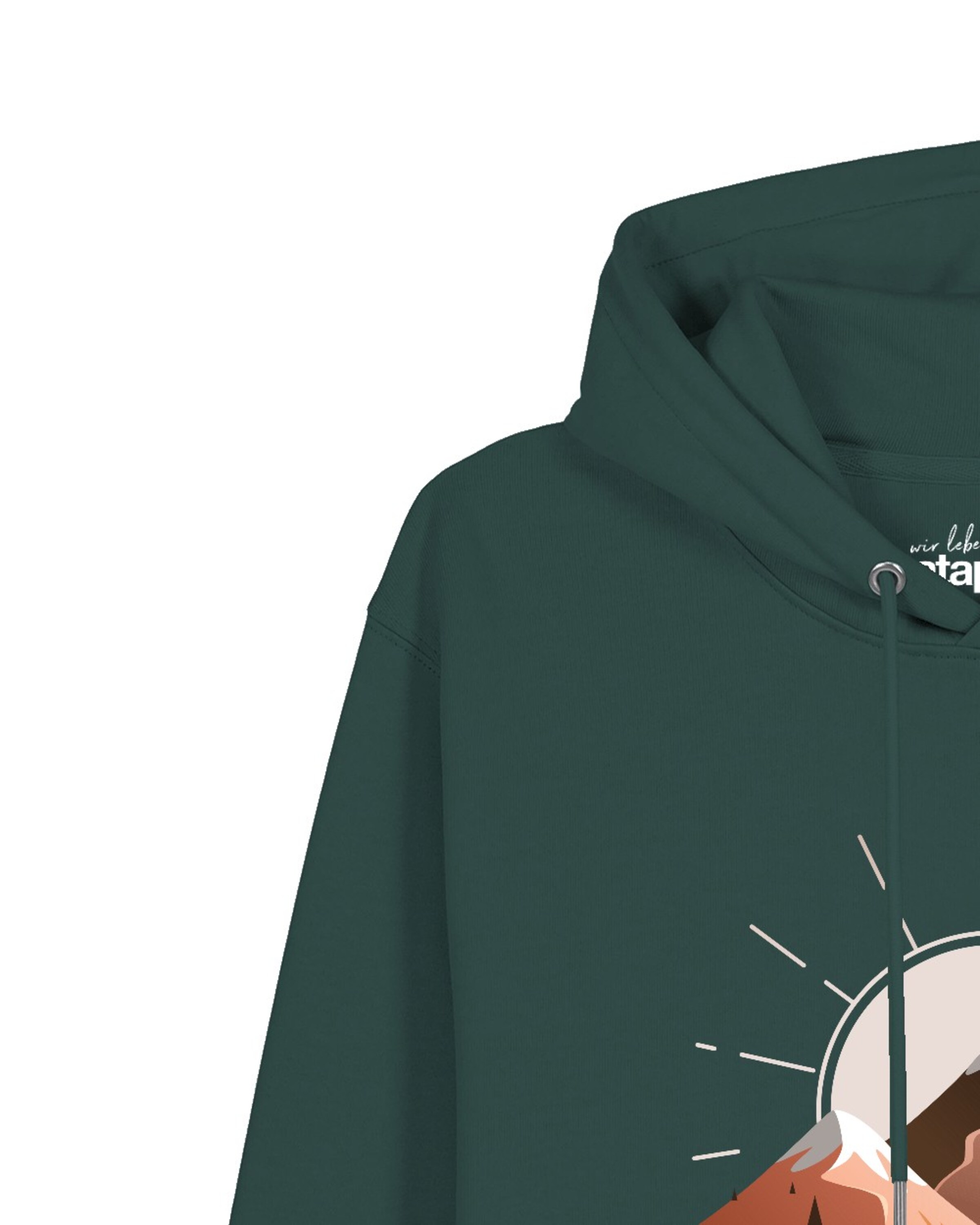 Felpa 'Sunrise & Lake' di Watapparel in verde