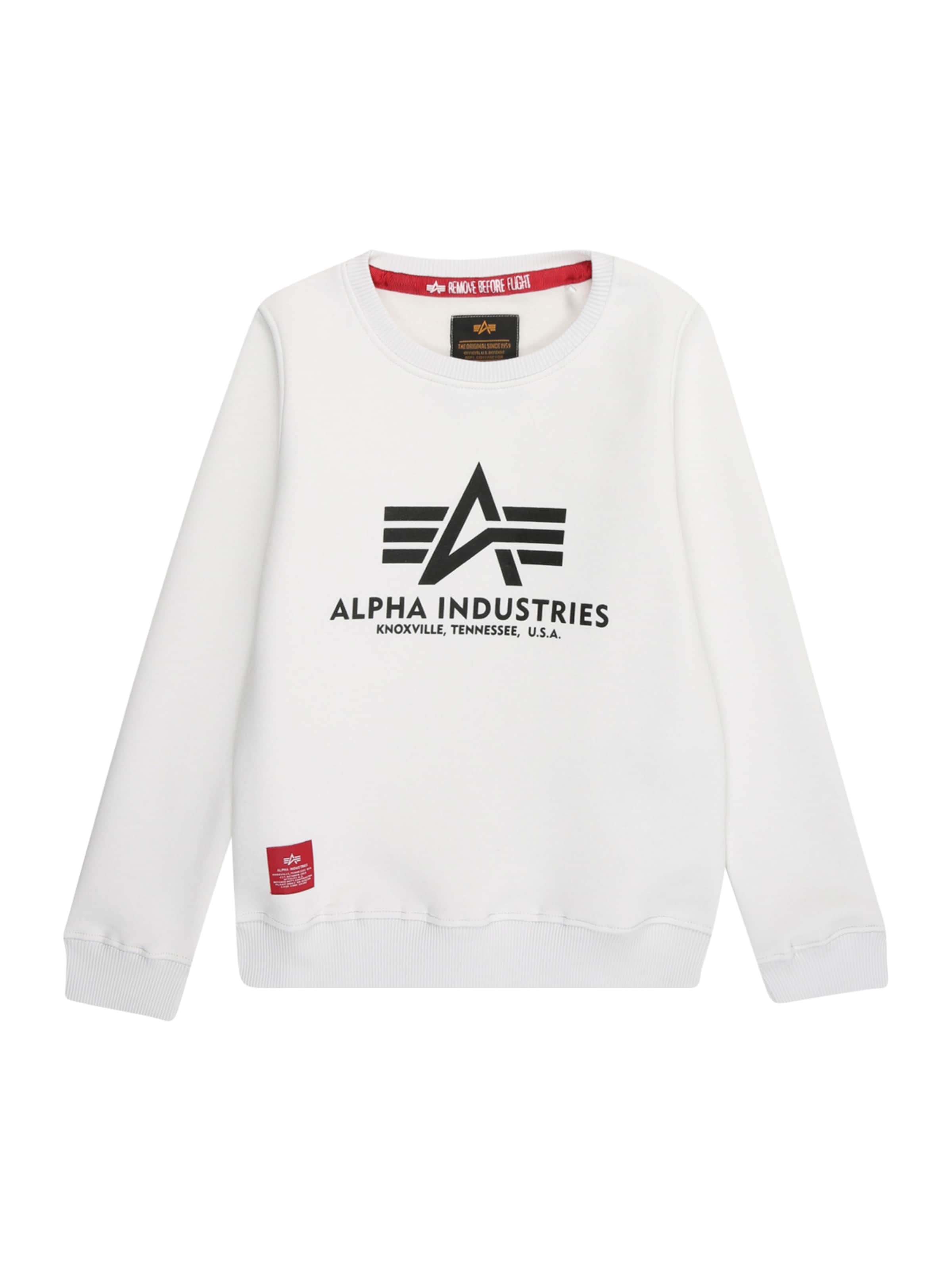 ALPHA INDUSTRIES Sweatshirt i hvid: forside