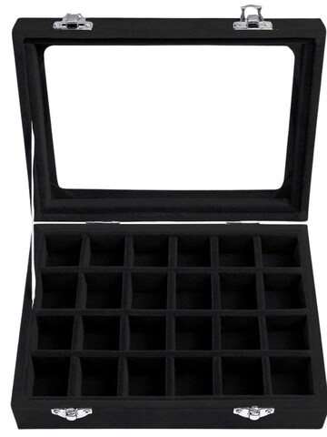 Boîte à bijoux 'Velvet Jewelry Box - Black' UNIQ Beauty en noir