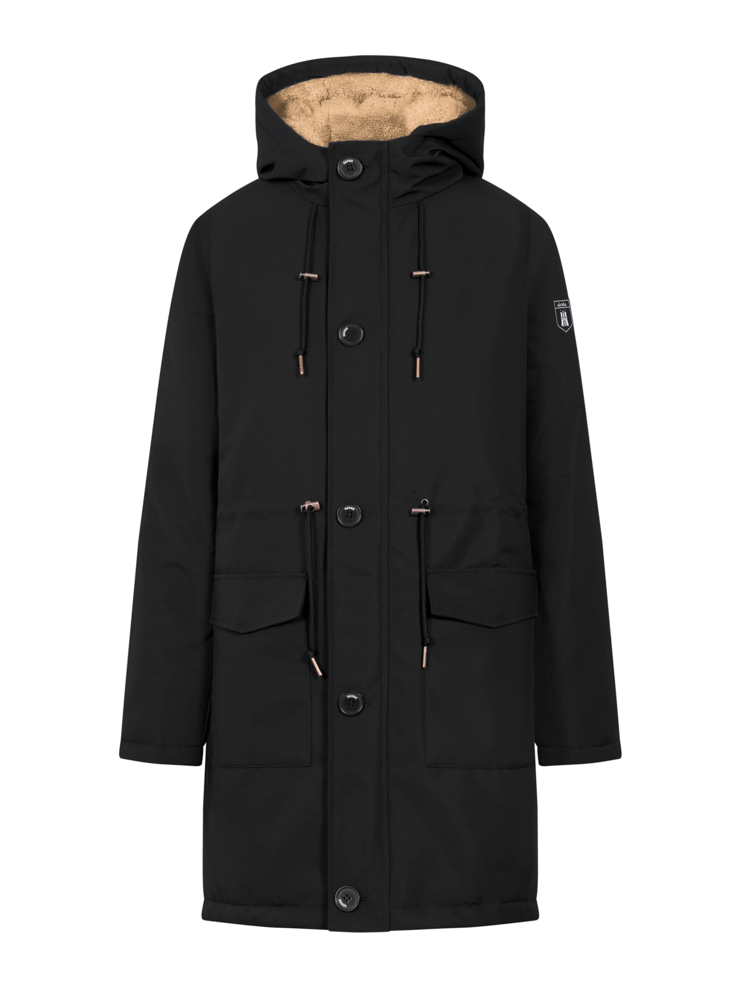 Derbe Winterjacke 'Festholm' in Schwarz: Vorderseite