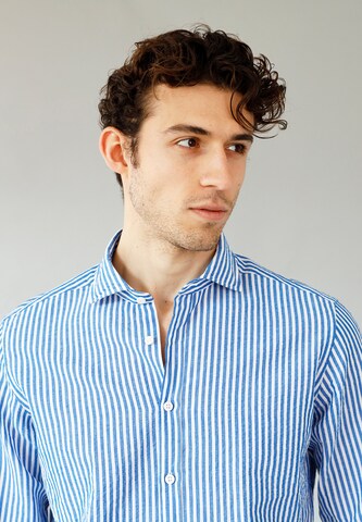Black Label Shirt Regular Fit Langarmhemd in Blau