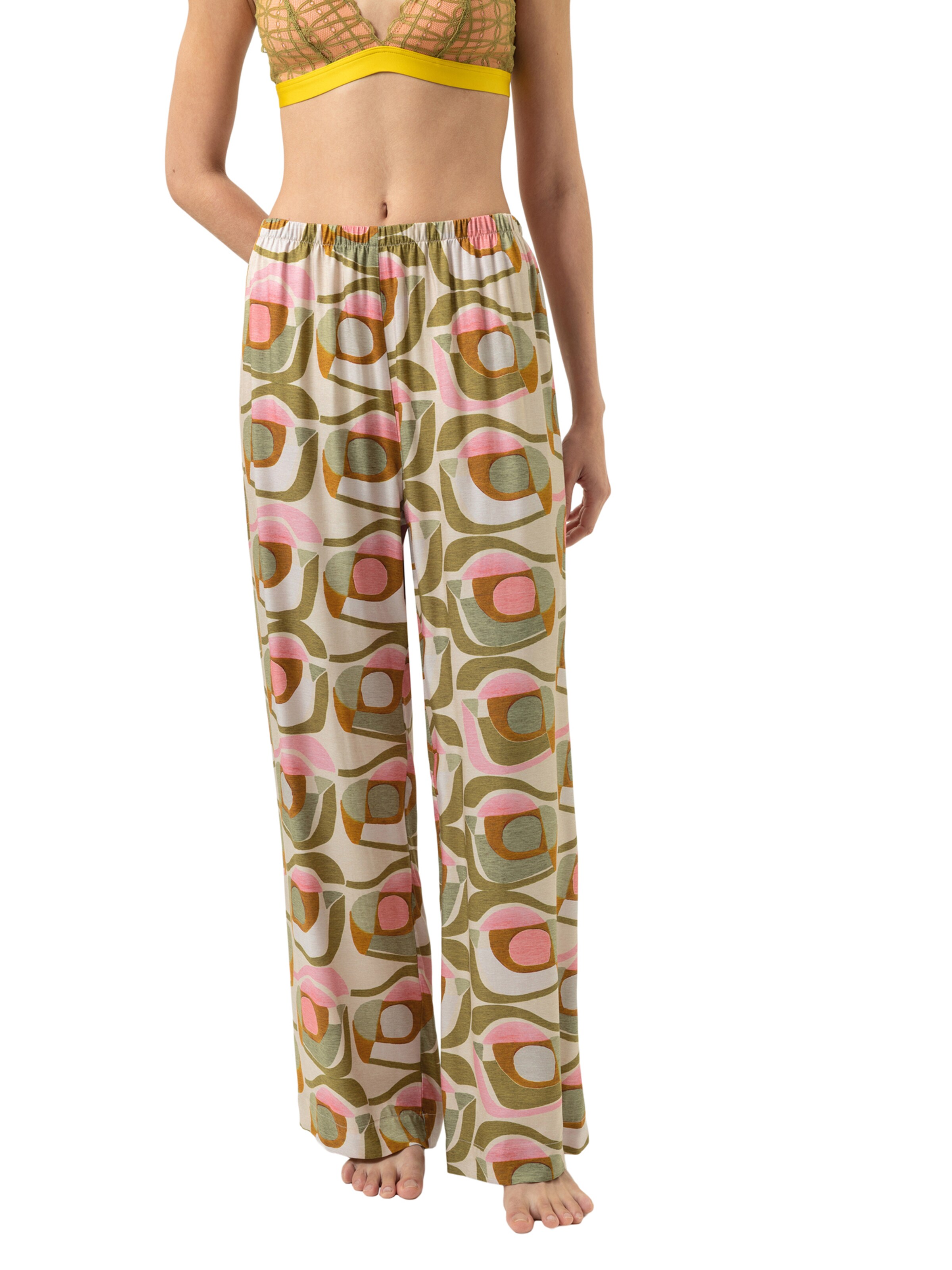 Mey Pyjamabroek 'Nostalgic Geo' in Beige: voorkant