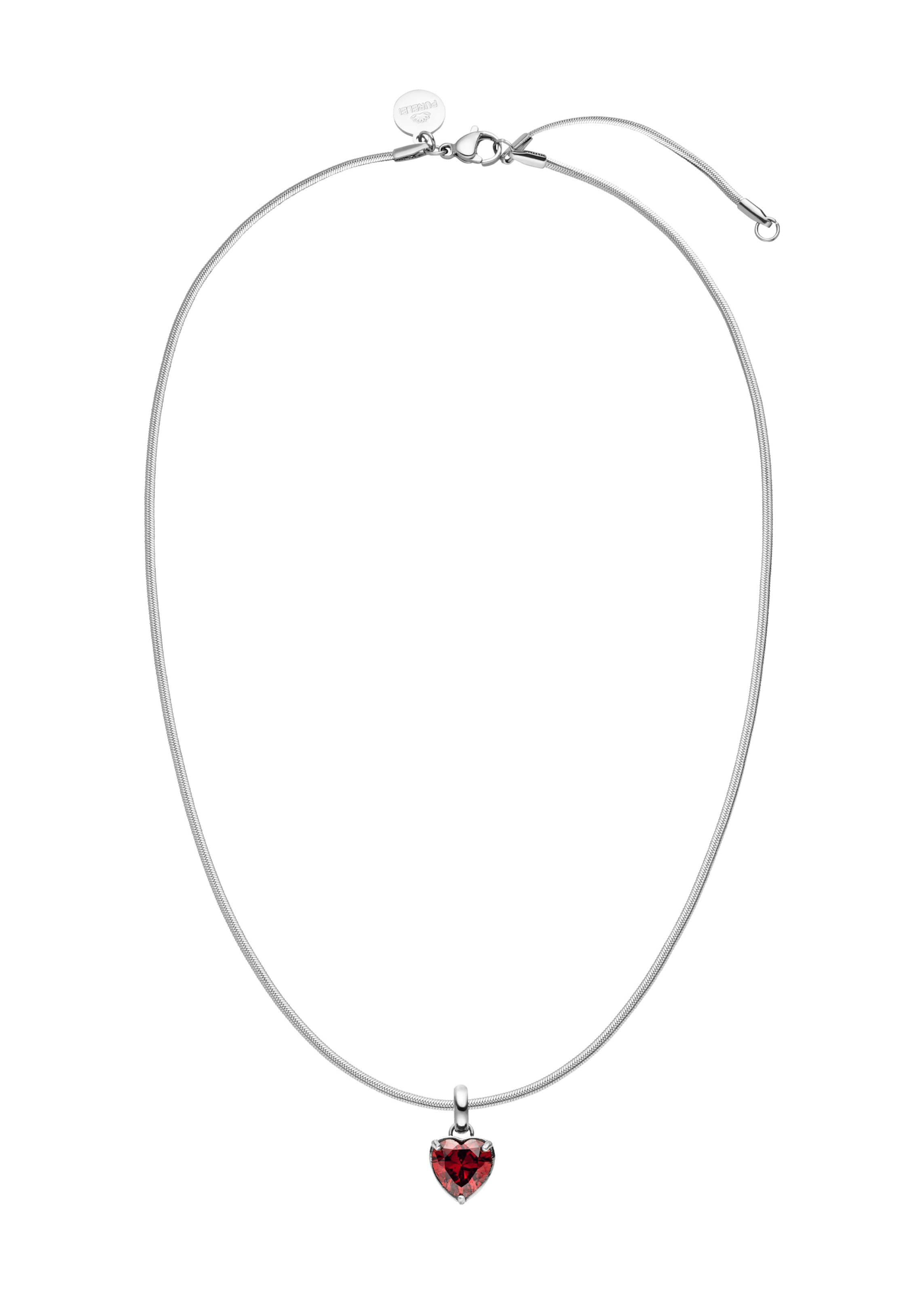 Chaîne 'Sleeky Red Heart' PURELEI en argent : devant