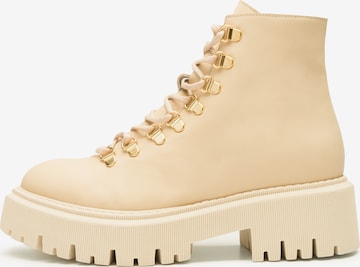 Last Studio Lace-Up Ankle Boots 'Lisha' in Beige: front