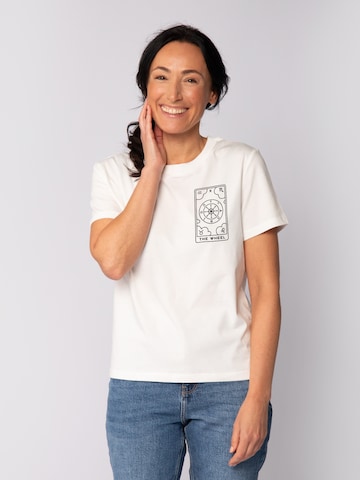 T-shirt 'Tarot The Wheel' Watapparel en blanc : devant