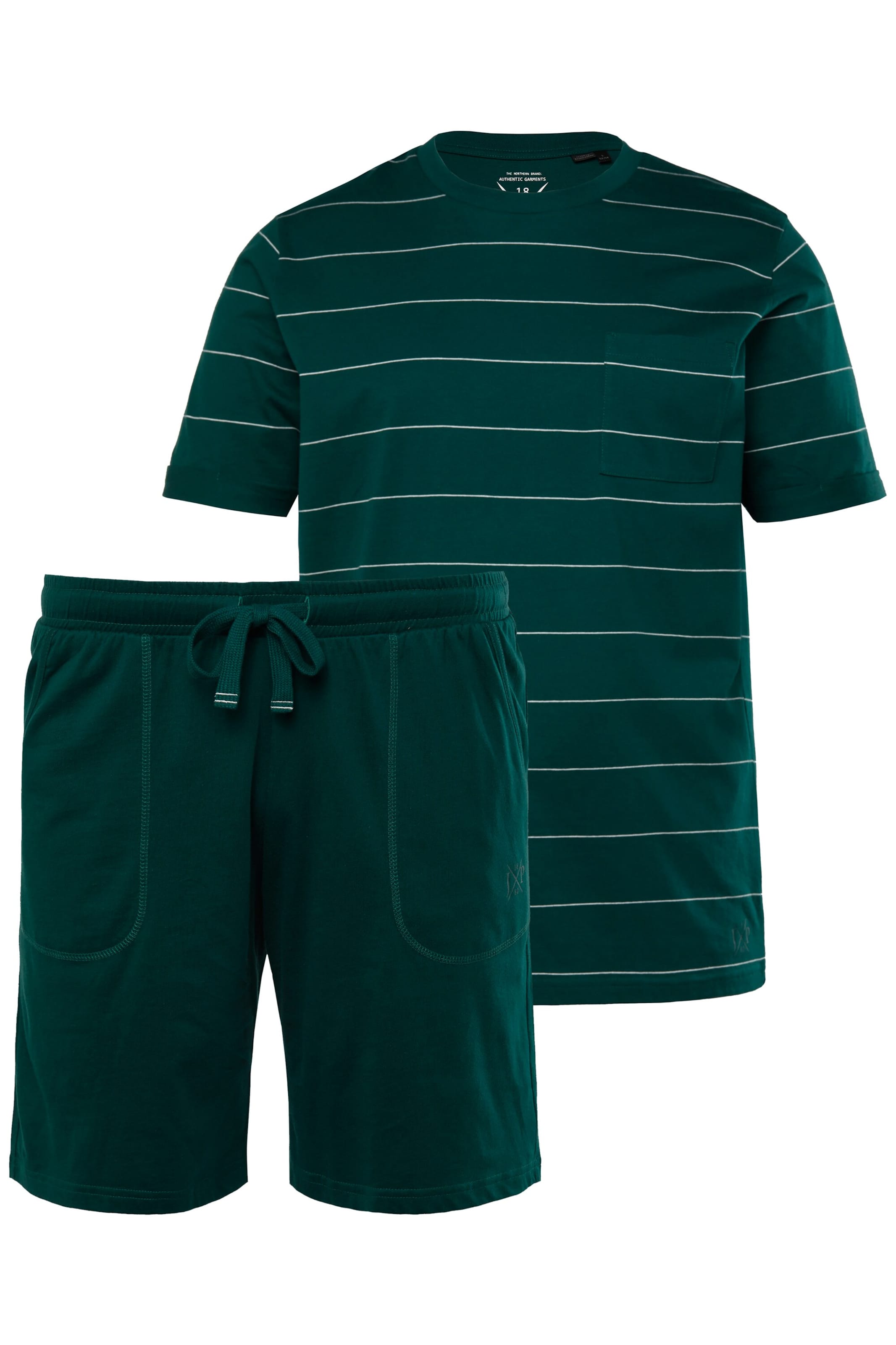 JP1880 Pyjama kort in Groen: voorkant