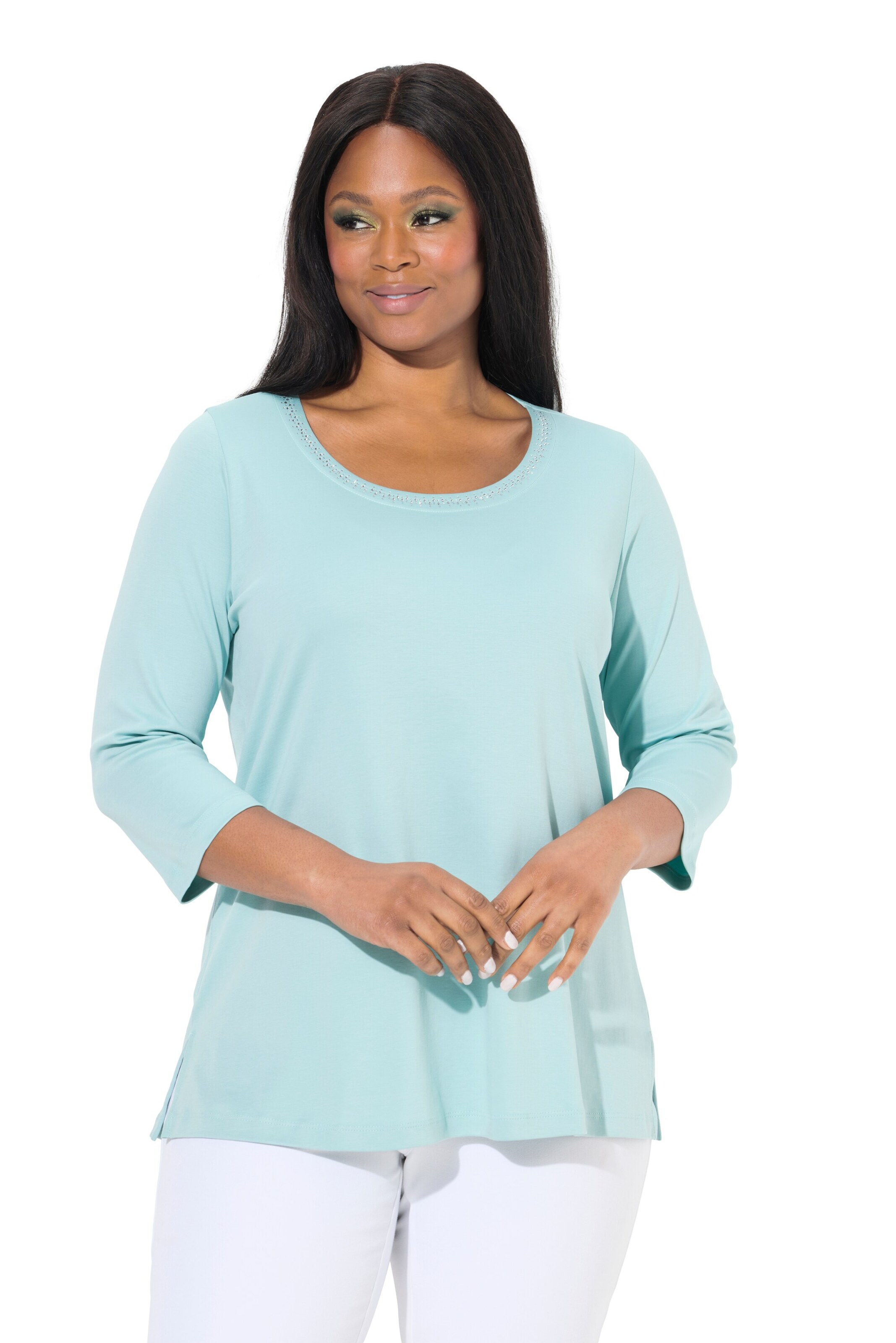 Ulla Popken Shirt in Blauw: voorkant