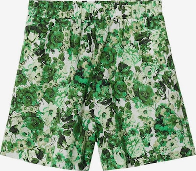 Pantaloni 'Cesped' MANGO pe verde deschis / verde închis / alb, Vizualizare produs