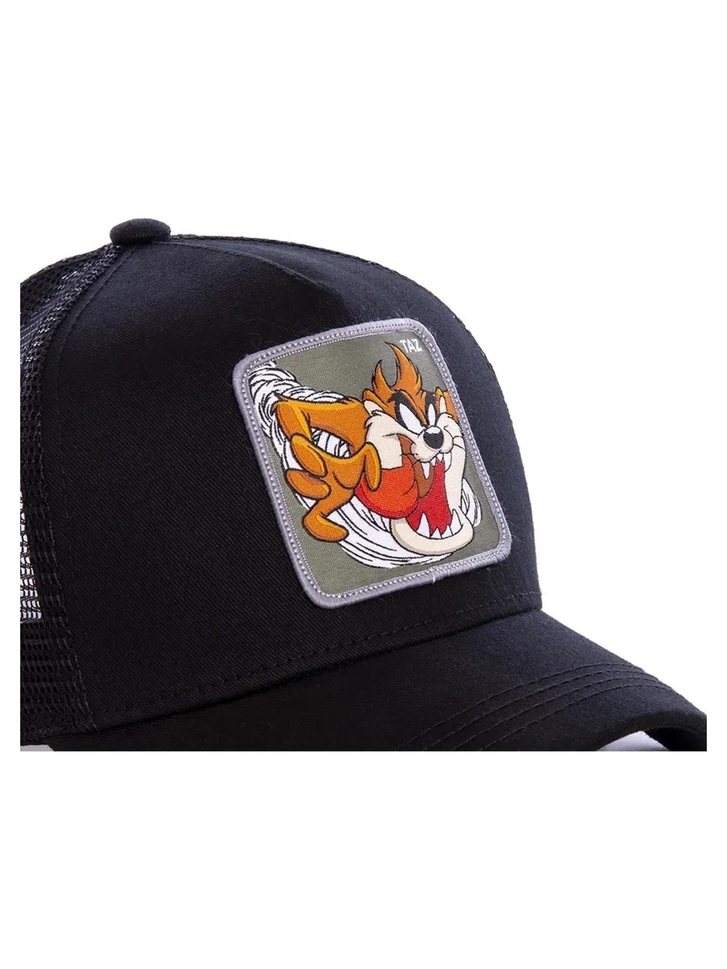 Capslab - Gorra 'Gorra collabs negra taz bordado frente trucker visera curva' en negro