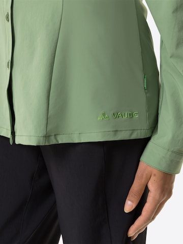 VAUDE Athletic Button Up Shirt 'Farley' in Green