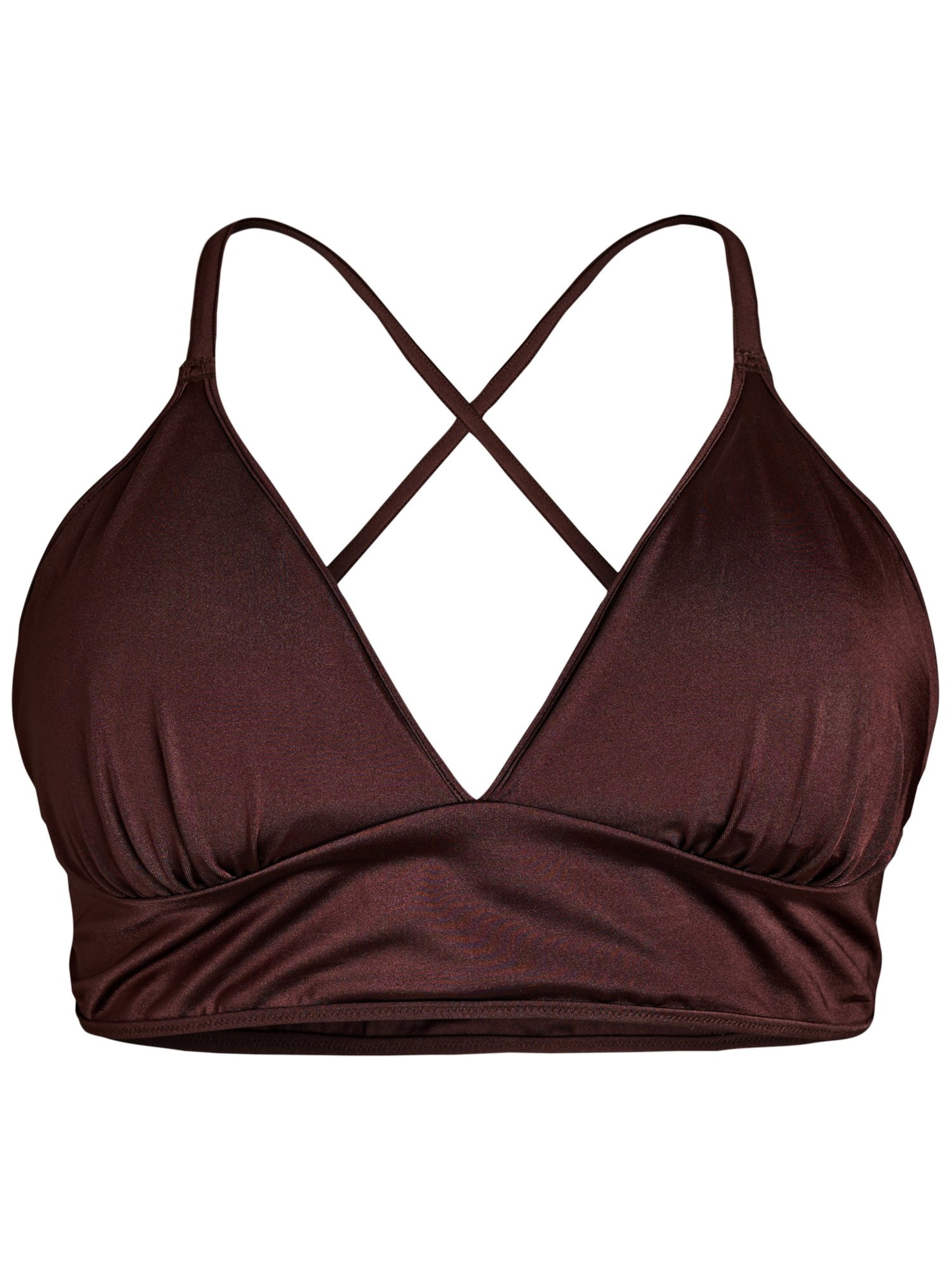 Triangle Hauts de bikini 'Senya' Swim by Zizzi en marron : devant